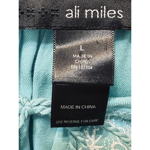 Ali Miles Women Size Large Embroidered Floral Tassel Tunic Top Boho Peasant - Picture 9 of 11